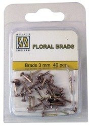 NELLIE'S Metall Brads mit Glitzer 3mm/40Stk. - Papierverschlüsse, gold